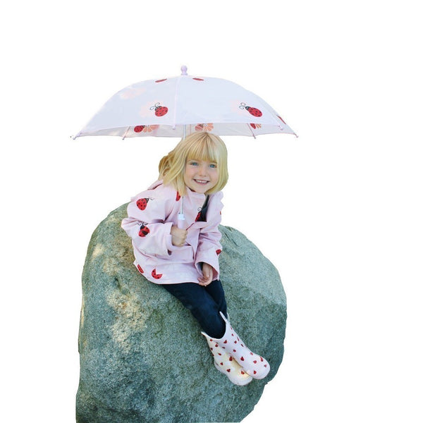 Big Girls Pink Lady Bug Rain Coat 8-10 - SophiasStyle.com